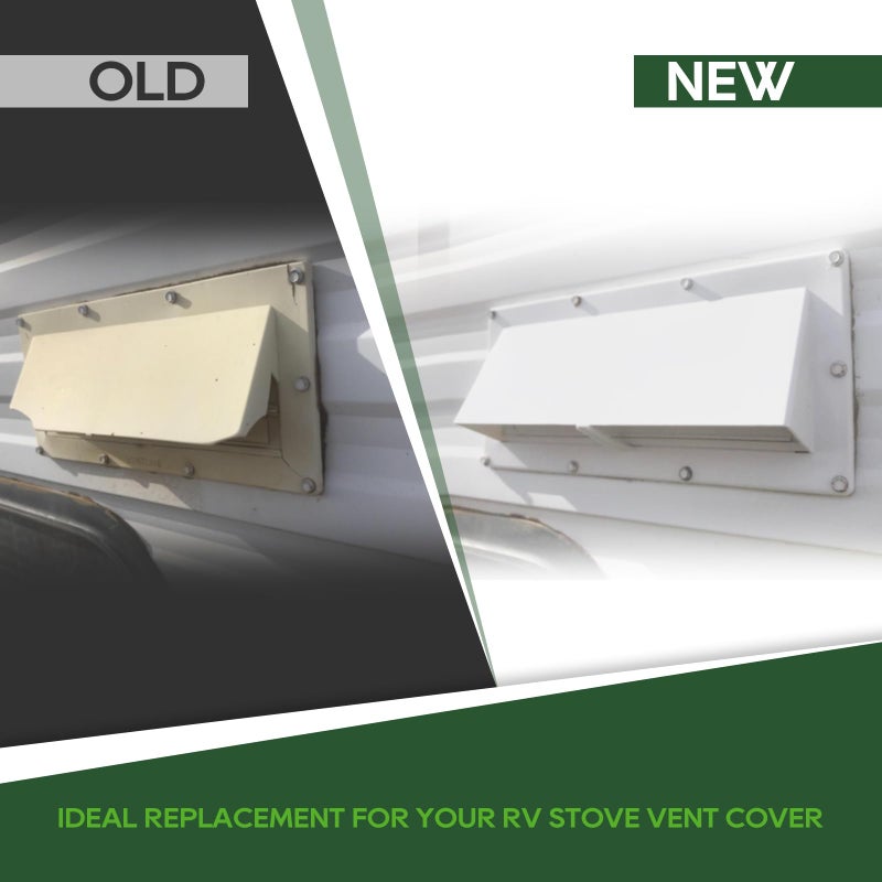 RVGUARD RV Range Hood Exhaust Vent Cover White for Motorhome Trailer (Include 10Pcs Screws) - Image 2